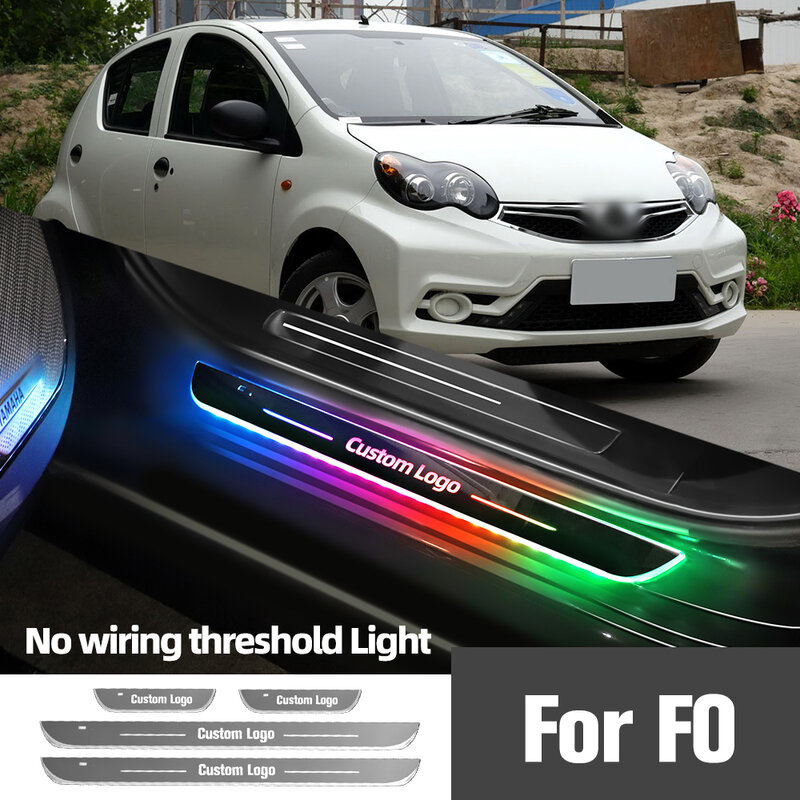 For BYD F0 2008-2018 2013 2014 2015 2016 2017 Car Door Sill Light Customized Logo LED Welcome Threshold Pedal Lamp Accessories