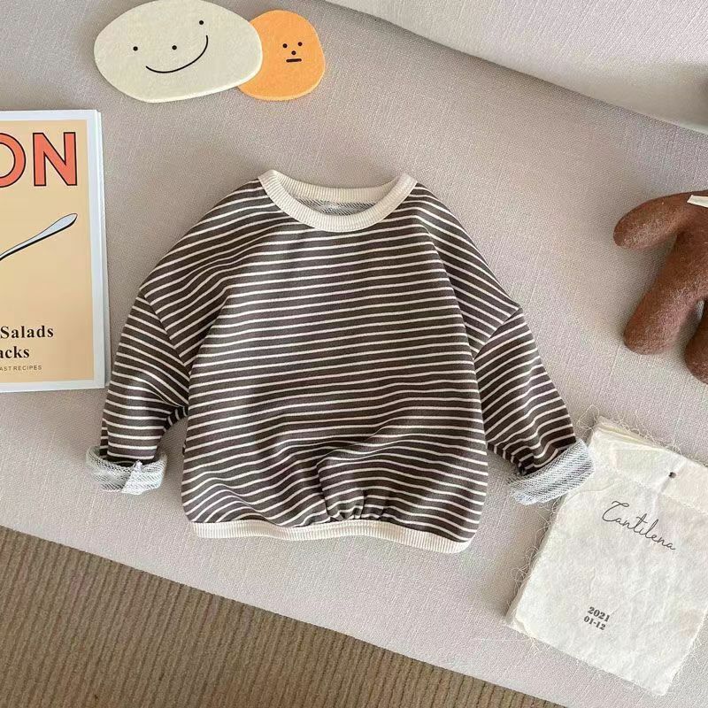 Nowa jesienne ubranie Boy Girl Baby w paski długie rękaw t-Shirt dziecięcy bawełniana koszula zwężana Casual Kid Tops luźne koszulki dla dzieci