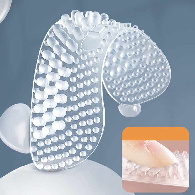 Pegatinas de silicona para el talón para mujer, almohadillas antideslizantes para el cuidado del talón, 4 piezas, mejoradas