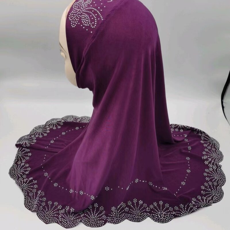 Sweethug-lenço hijab muçulmano para mulheres, lenço islâmico, longos xales com diamante, 2024