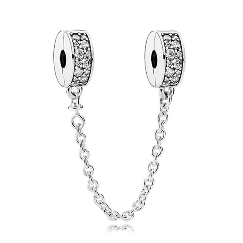 925 Sterling Zilveren Muzieknoot Kralen Veiligheid Chain Charm Fit Originele Pandora Armband Diy Sieraden Maken Mode Fijne Sieraden