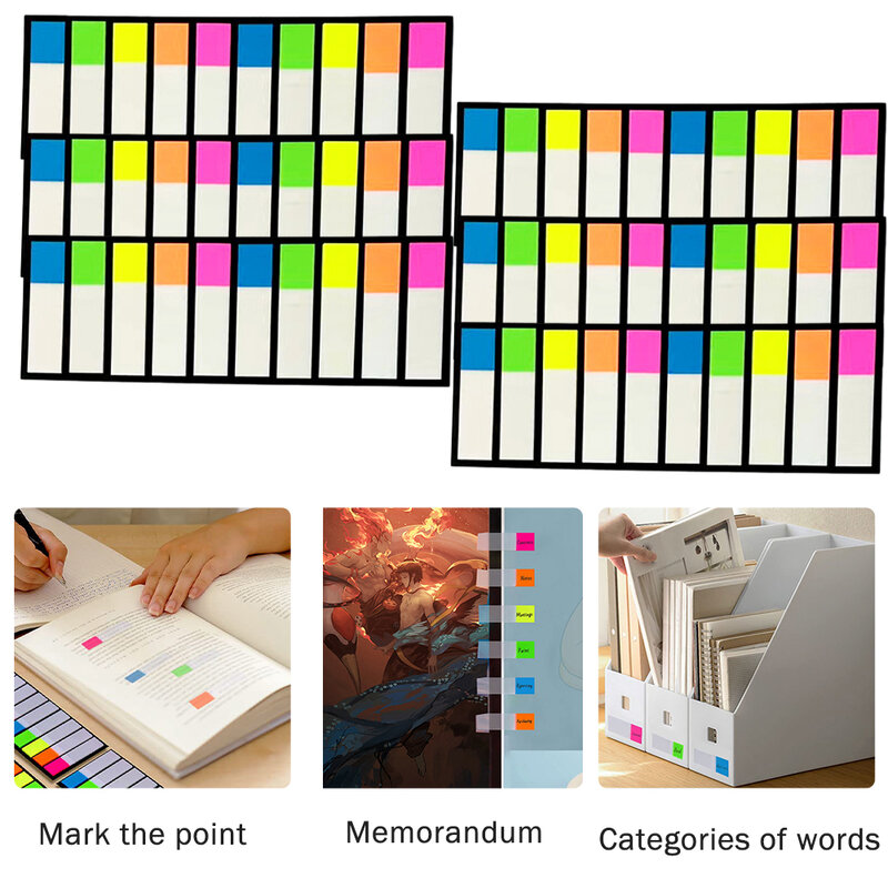 6 set Office Smooth Writing Sticky Tabs per libri scrivibili riposizionabili colorati classificano i file autoadesivi convenienti