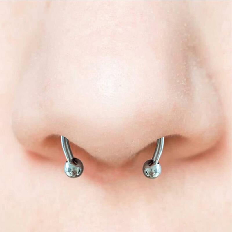 Women Fake Piercing Nose Hoop Septum Non Piercing Nose Clip Rock HipHoop Stainless Steel Magnet Fashion Punk Body Jewelry