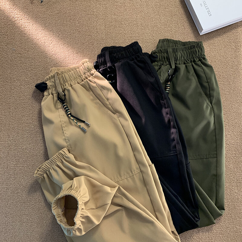 Mens Sweatpants Hip Hop Jogging Cargo Pants Loose Casual Pants Neutral Retro Streetwear Fashion Harajuku Trousers 2024 F132