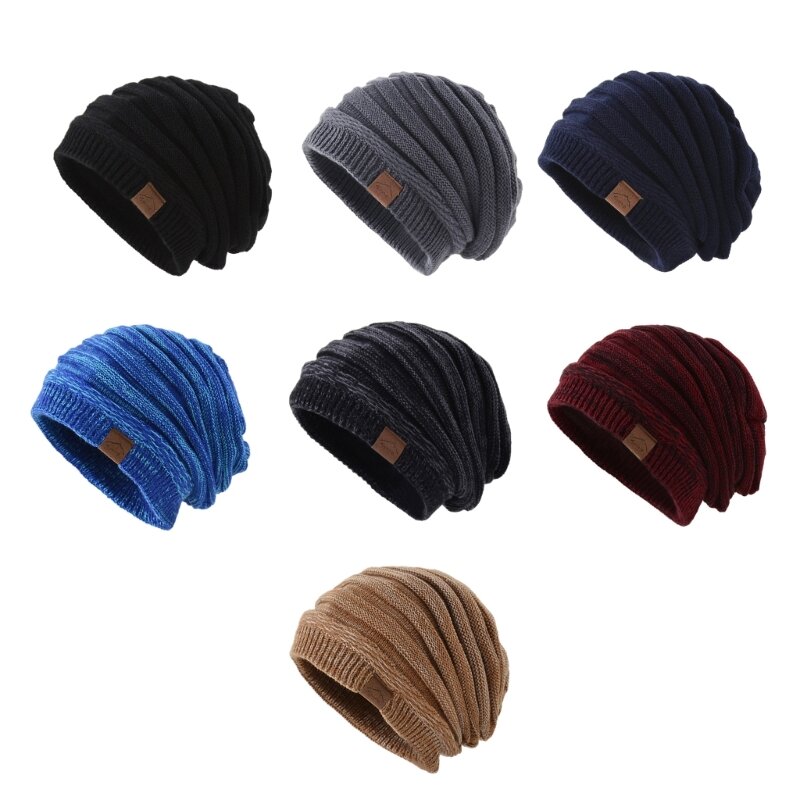 Y166 Modische Strickmütze für Damen und Herren, bequeme Slouchy-Mütze, Pullover-Mütze, Winter- und Herbst-Schädelmütze,