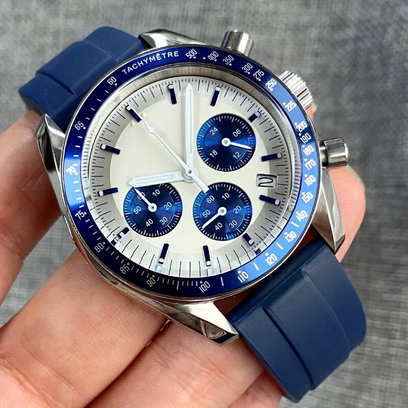 Nologo хронограф Relogio Masculino часы для мужчин из нержавеющей стали Япония VK63 классические мужские наручные часы бизнес часы 24 часа