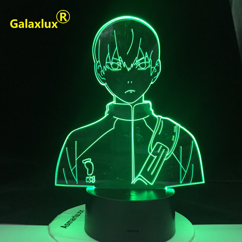 Haikyuu tobioma kageyama lâmpada noturna led projeção de ilusão 3d led com luz que muda de cor para decoração de quarto