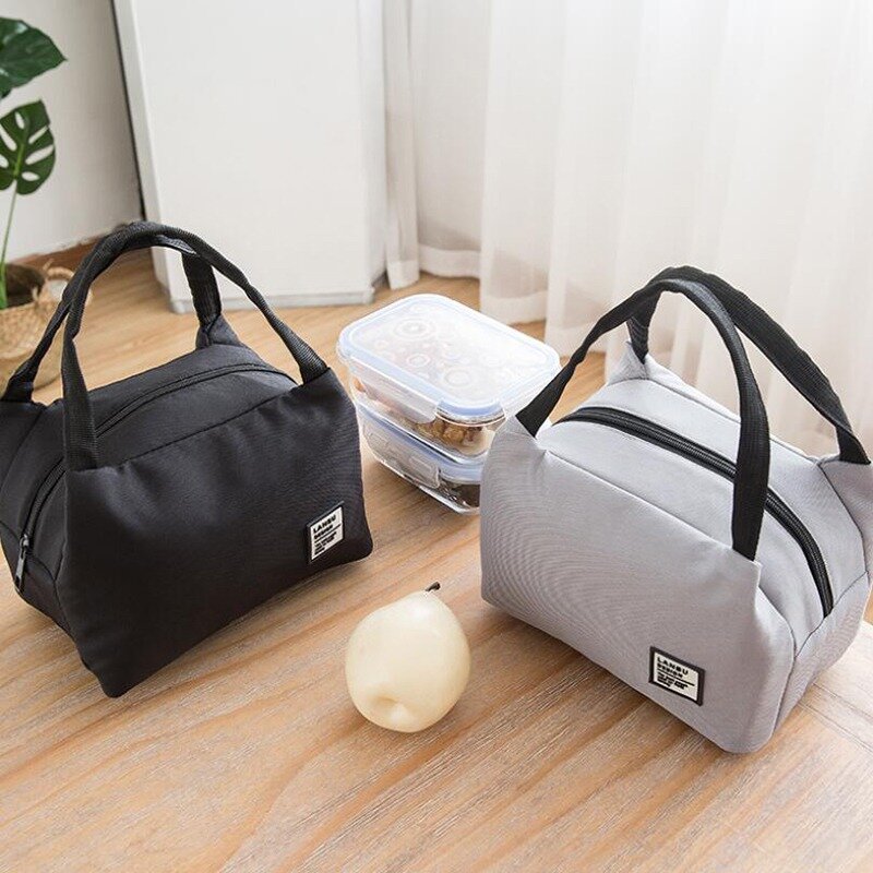 Bolsa de almuerzo portátil 2020 nueva bolsa de caja de almuerzo térmica con aislamiento Bento bolsa contenedor de almuerzo bolsas de almacenamiento de alimentos escolares