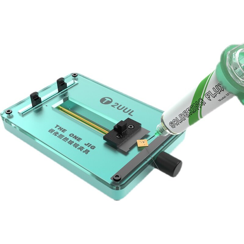 2UUL The One Jig With Heat-insulating Tempered Glass Fixture For Motherboard IC Chip BGA Maintenance Holder Repair