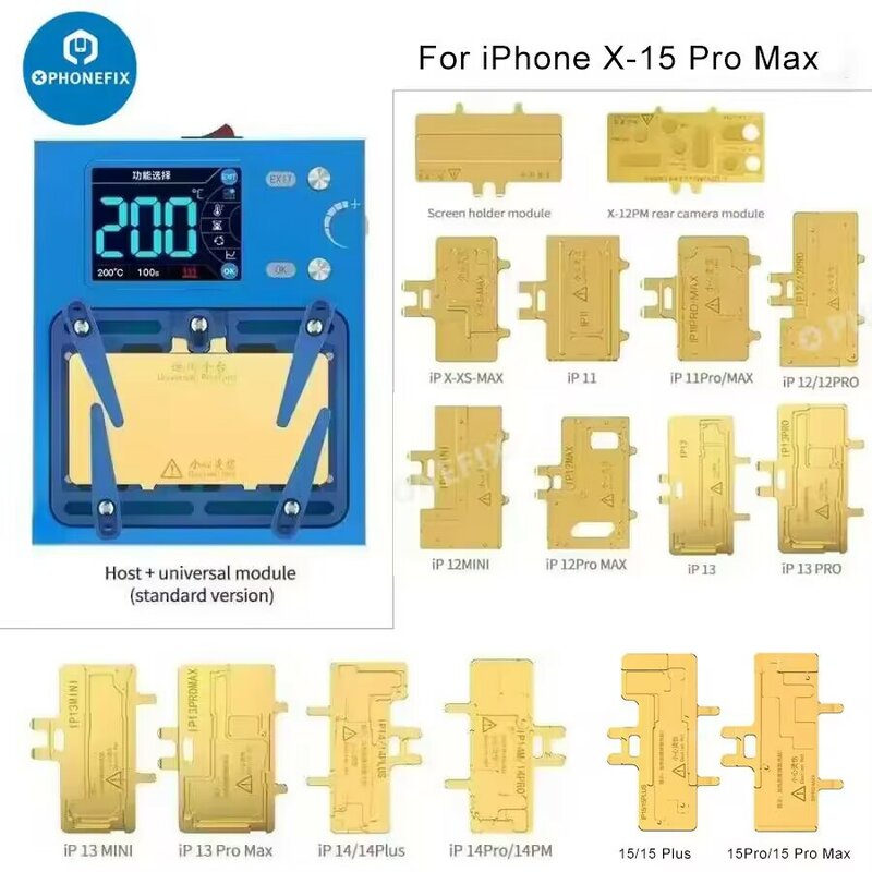 Estação de pré-aquecimento para iPhone X-15 Pro Max, JC iHeater Pro, Plataforma Desoldering em camadas, Chip CPU Android, Placa-mãe Degumming