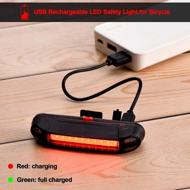 USB充電式LED自転車テールライト,防水,安全警告灯,点滅灯,サイクリングアクセサリー