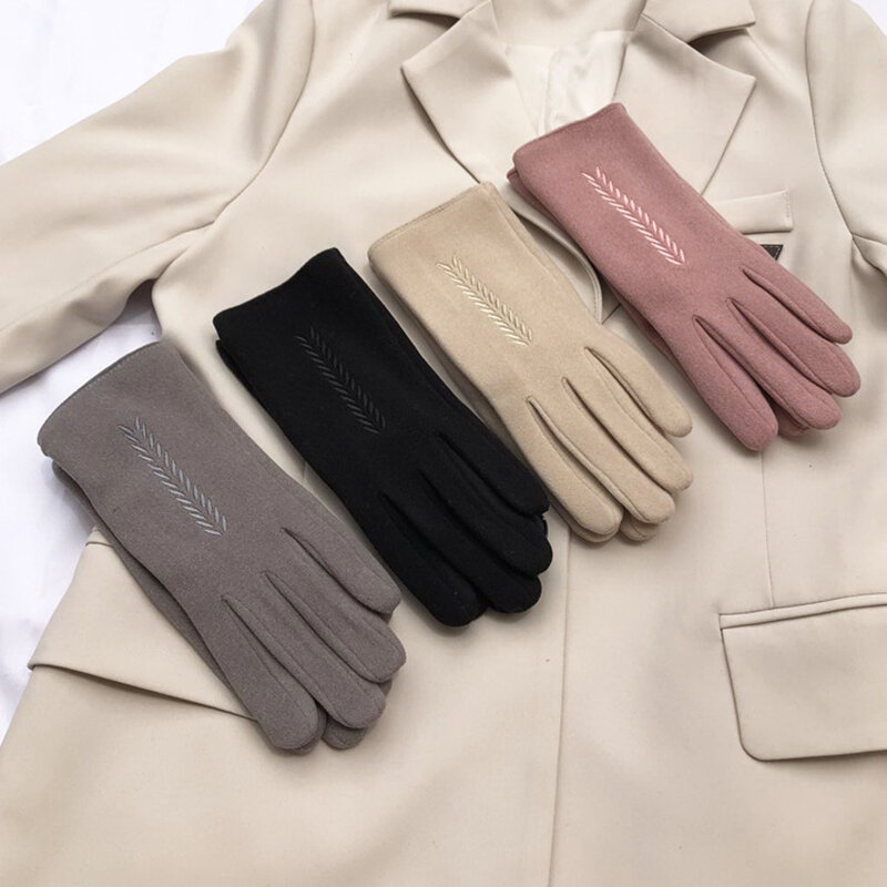 Новинка, модные женские зимние элегантные ветрозащитные перчатки с пальцами и сенсорным экраном для вождения, G178