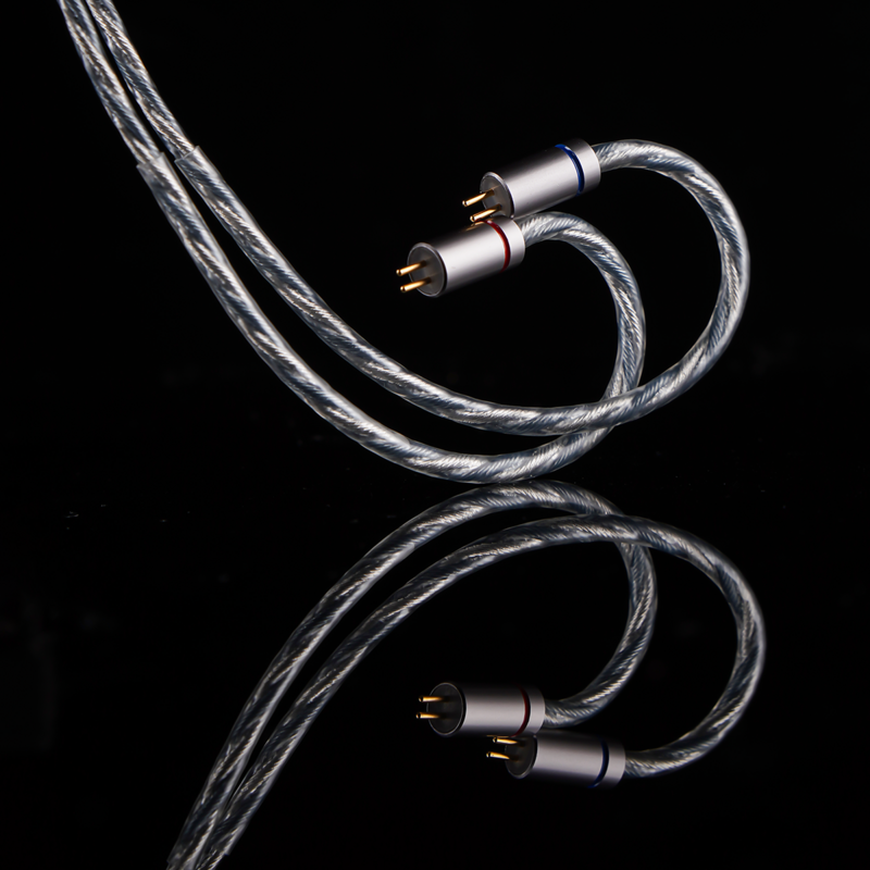 NiceHCK BlueLuna posrebrzany płaski dwupinowy kabel do słuchawki hi-fi z odłączanymi wtyczkami 3 w 1 do HIMALAYA F1 Pro