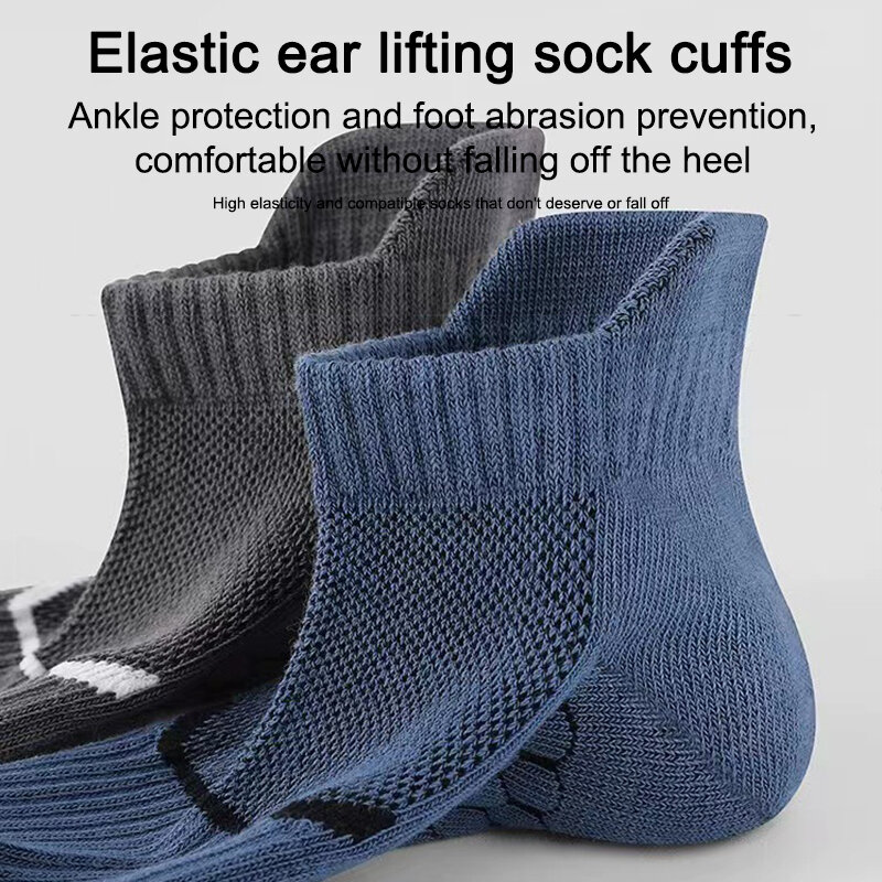 Calcetines cortos de algodón para hombre, calcetín de malla transpirable, cómodo, informal, a la moda