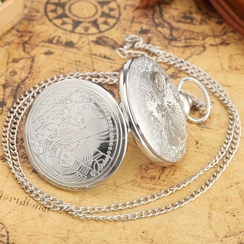 Винтажные графические рельефные кварцевые карманные часы с аналоговым ожерельем подвеска-брелок часы сувенирный подарок для женщин и мужчин