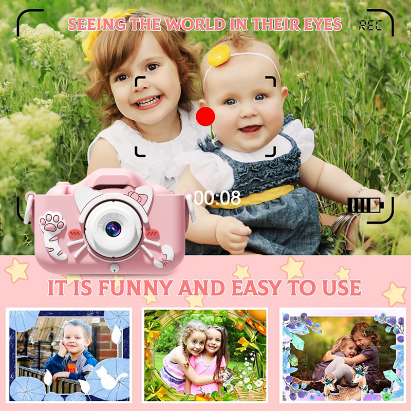Children Toys Camera Digital Camera Kids Projection Video Camera Outdoor Photography 32GB Gift For Kids  Camera Set