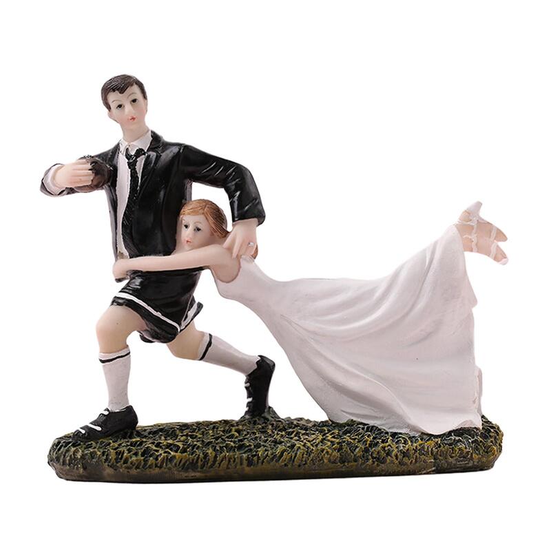 Wedding Cake Topper Marry Sculpture Collection Unique Toppers Stand Romantic Funny Couple Statue Couple Figurine for Tabletop