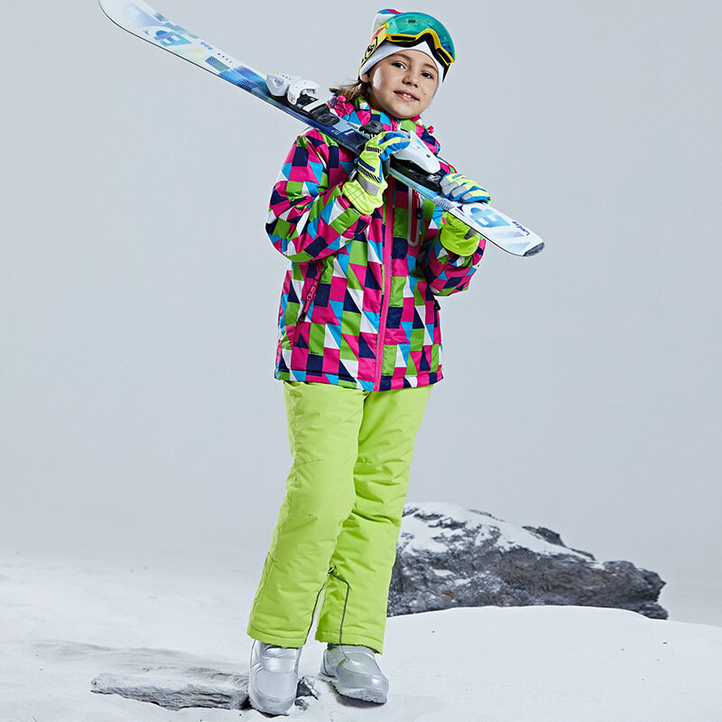 Combinaison de ski imperméable pour enfants, combinaison de neige, cross-country, garçons et filles, hors route, chaud,-30 ℃, 100-160cm, 5, 6, 7, 8, 9, 10, 11, 12, 13, 14, 15 ans