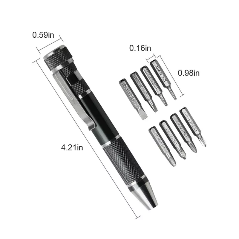 Set di punte per cacciavite A penna per cacciavite 8 in 1 In una scatola con cacciavite magnetico per utensili manuali fai da te per la casa