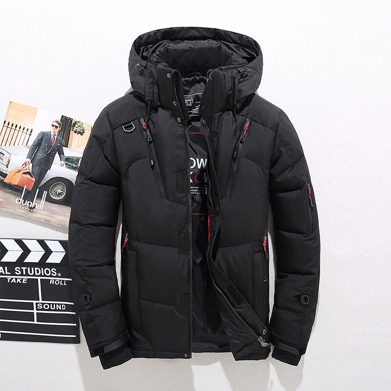 High Quality Overcoat Fashion Down Jacket Male Warm Men Jacket Coat White Duck Down Parka Thick Puffer Stand  Hooded Clothing