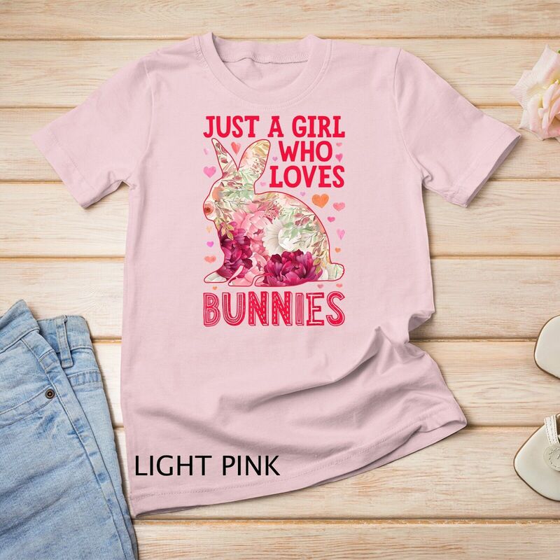 T-shirt floral unisex do coelho, Apenas uma menina que ama coelhos, Flor do coelho