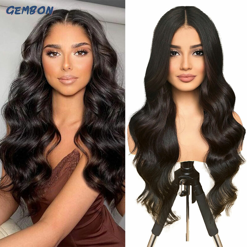 Long  Wavy  Black Wig for Women 26inch Middle Part Curly Wavy Wig Natural Looking Synthetic Fiber Wig for Daily Party Use