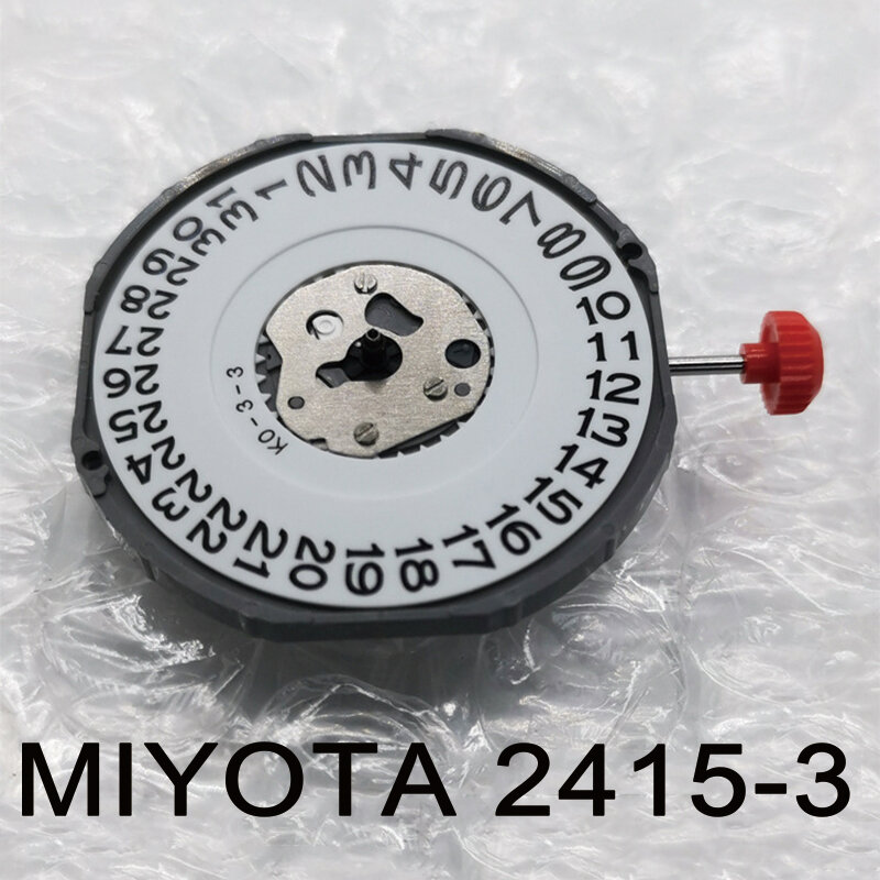 Meiyuda-movimiento japonés 2415 para hombre, y tres puntos tres manos, movimiento de cuarzo, calendario individual grande