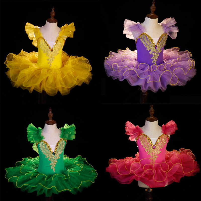 Gaun Menari TUTU Balet Balet Anak-anak Balita Pakaian Kostum Tari Danau Angsa Anak-anak Pakaian Balet Ballroom Anak Perempuan Remaja