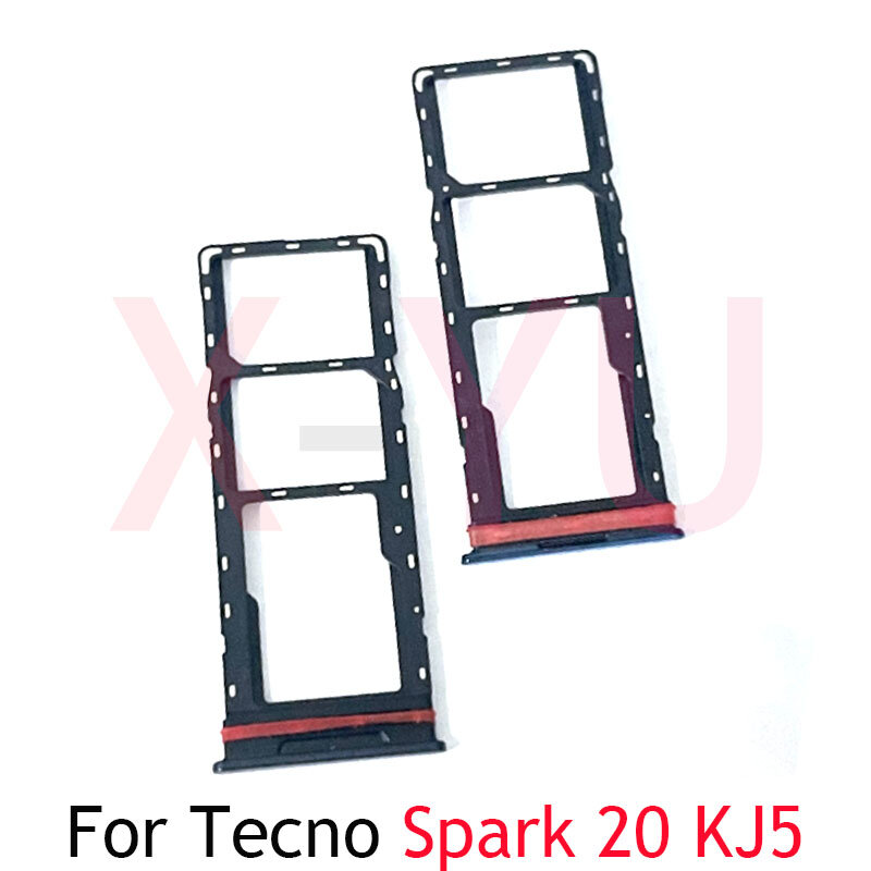حامل درج فتحة بطاقة Sim ، مقبس قارئ البطاقة ، جزء بديل ، Tecno Spark 20 ، KJ5