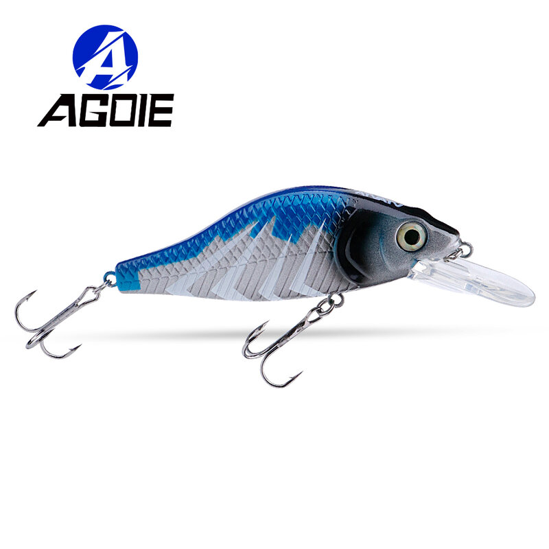 Agostie-Iscas Wobbler Bionic para Pesca, Isca Artificial, Crankbaits Flutuantes, Texturas Únicas, Bass Pike, Catch More, 7cm, 9cm