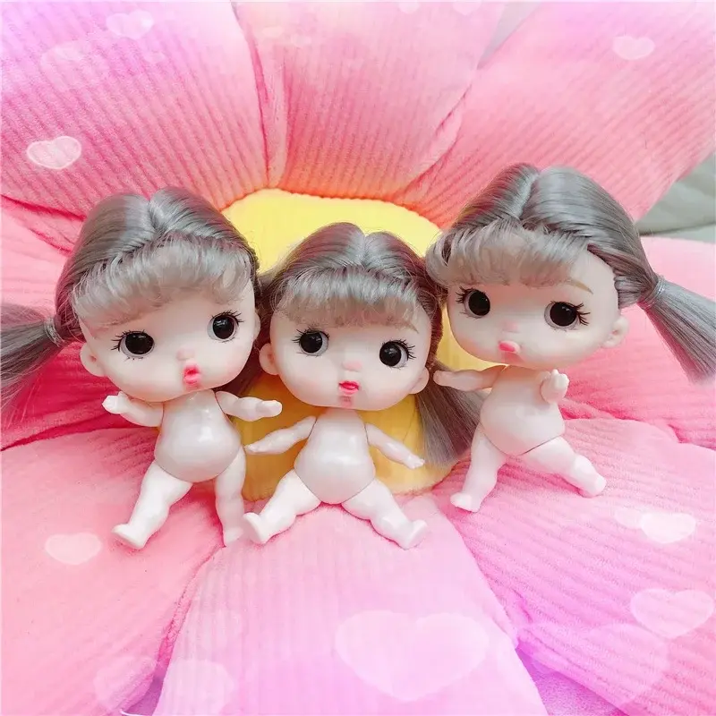 Neue Mini 10CM Puppe 5 Abnehmbare Joint Nettes Gesicht Mädchen Puppe Brown Augäpfel Nude Körper Puppen DIY Spielzeug Geschenk für Mädchen