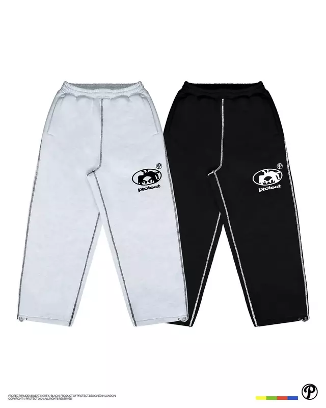 Защитные Штаны для бега в стиле Харадзюку Y2K, мужские винтажные Черные Мешковатые штаны в стиле хип-хоп с вышивкой надписями и высокой талией