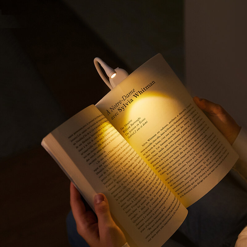 Miniluz LED nocturna para lectura, lámpara de mesa con Clip de temperatura de 3 colores, manguera de atenuación continua, recargable, regalos de vacaciones