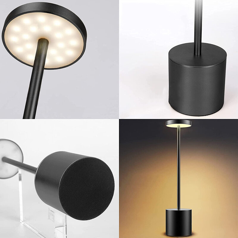 High Quality Touch Dimming I-Shaped Table lamps Metal Rechargeable Eye Protection led Desk Lamp for Restaurant Dinner Bar Light