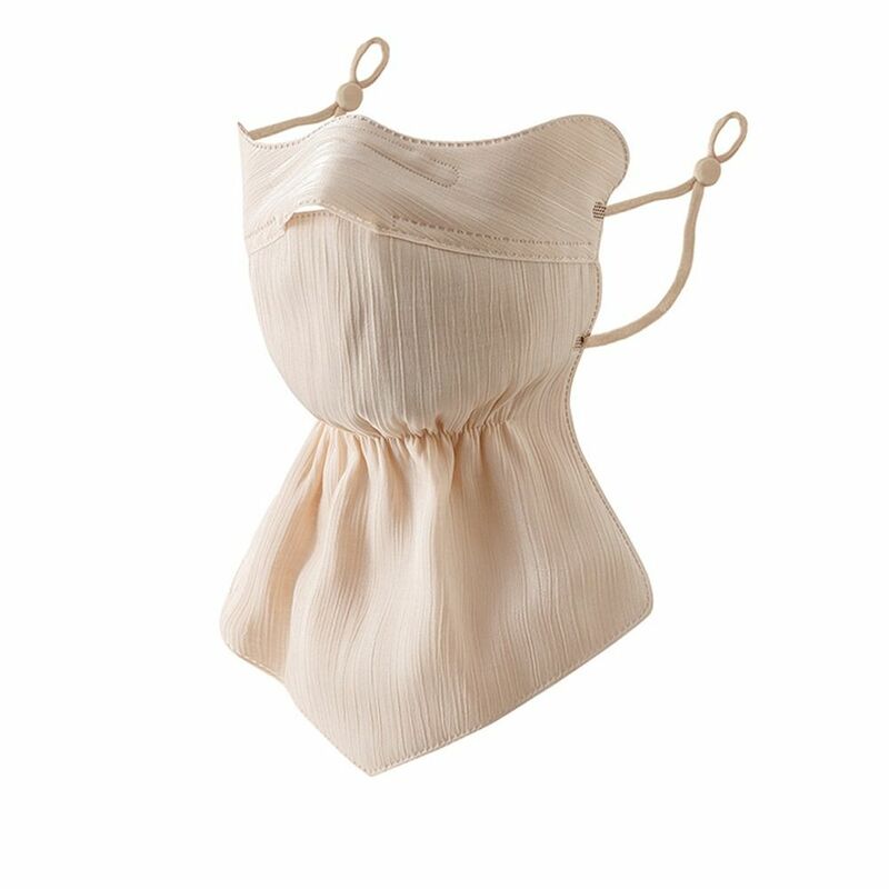 Mascarilla de seda de hielo de secado rápido para mujer, cubierta facial transpirable Anti-UV, protección para el cuello, protector solar, Bandana, UPF50 +