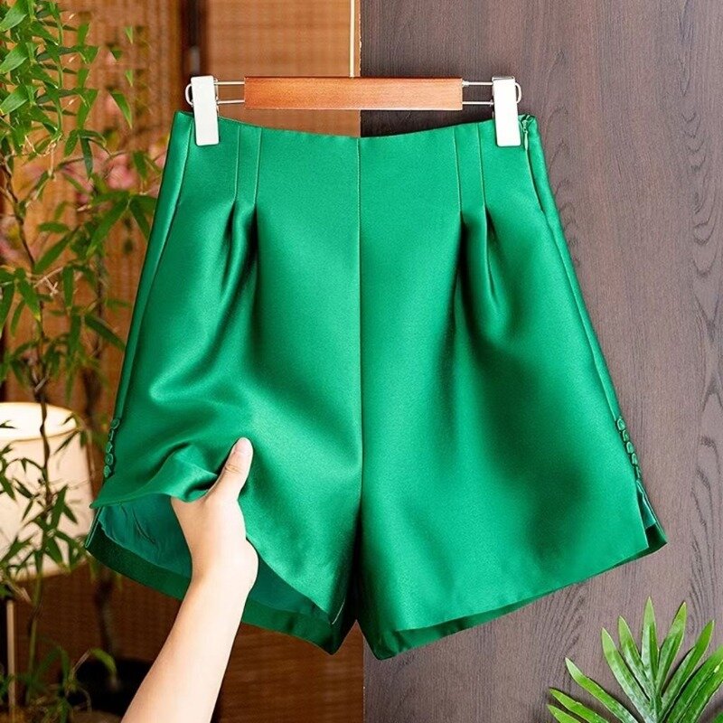Pantaloncini piccoli a vita alta pantaloni donna 2023 pantaloni casual mostrano pantaloni solidi sottili e versatili pantaloni larghi alla moda design femminile