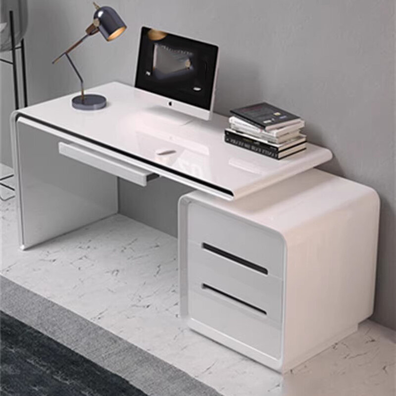 Removable Mobile Computer Desk Bedroom Office Organizer White Reading Desk Gaming Studies Drawer Mesas De Computador Furniture