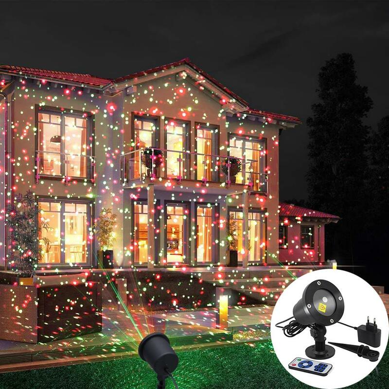 Proyector láser de cielo completo móvil, iluminación de paisaje, rojo y verde, fiesta de Navidad, luz LED de escenario, lámpara láser para césped de jardín al aire libre