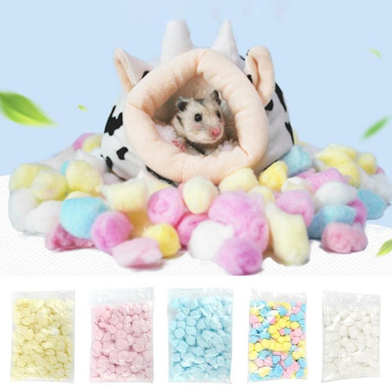 Mini bolas de assentamento de hamster de algodão colorido, absorvente quente e fino, mantenha aquecido, inverno, 100pcs por conjunto