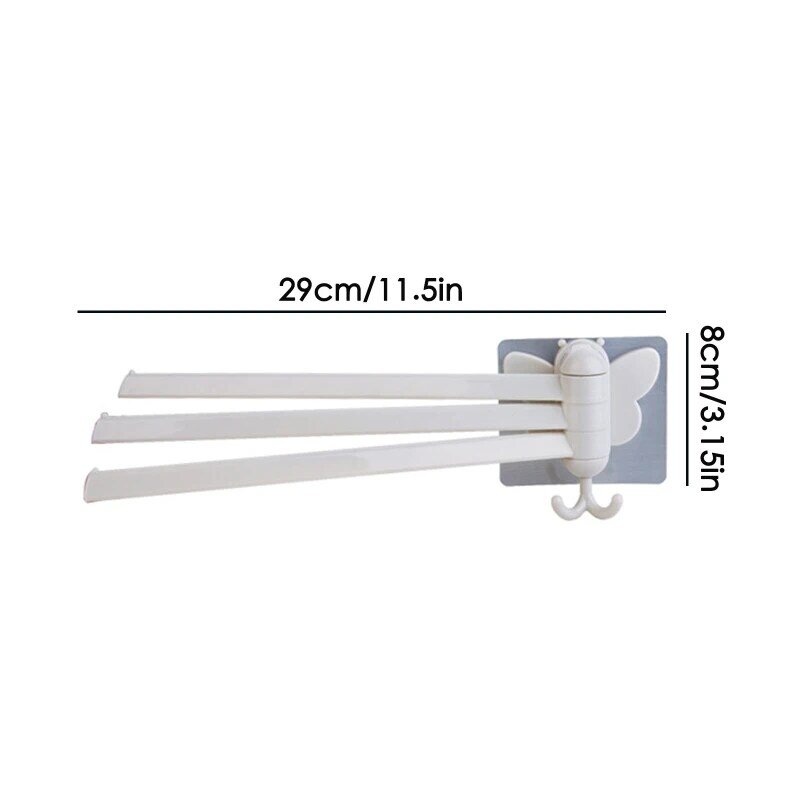 Multipurpose Towel Bar with Swing Out Arm Hotel Towel Holder for Bathroom and Kitchen 180 Degree Rotate Wall Mounted