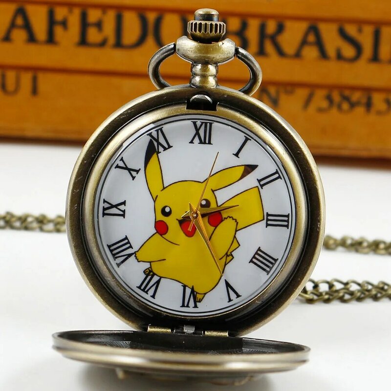 Popular Cute Cartoon Theme Quartz Necklace Pocket Watch Children's Souvenir New Year Special Gift digital pocketwatch