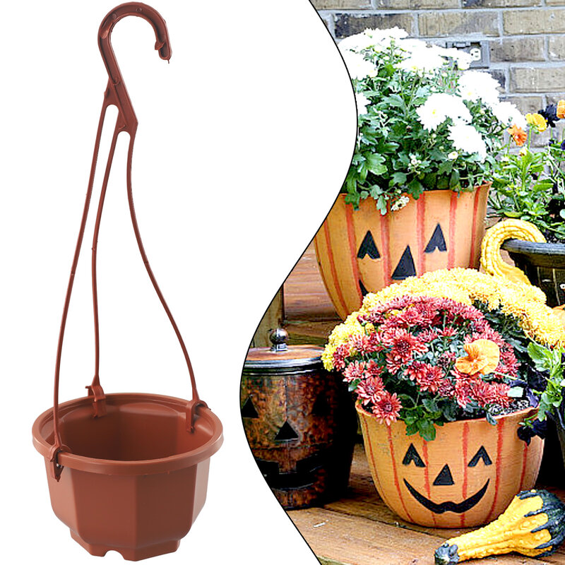 Chain Plant Basket Flower Pot Airflow Decoraion Hanging Balcony Outdoor Indoor Plastic With Hook Accessories Balcony