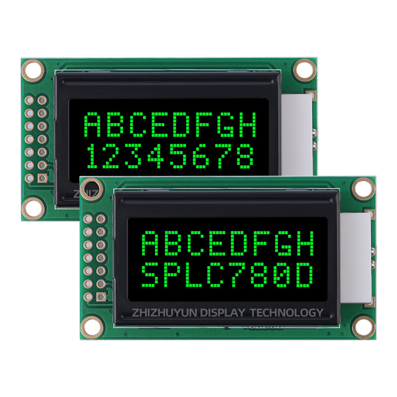 Módulo de pantalla LCD de 14 pines, película negra, fuente naranja, SPLC780D, BTN, fabricante LCM0802B-2