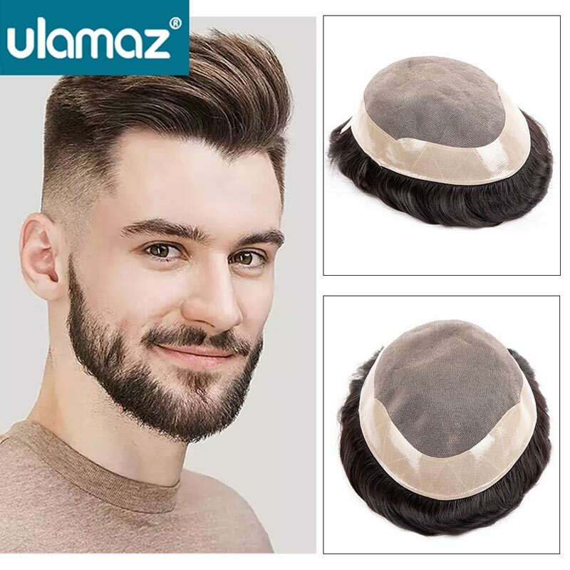 Wholesale Price Capillary Male Hair Prosthesis Mono Toupee Hair Men Durable Man Wig Natural Human Hair Wig For Men Hair System