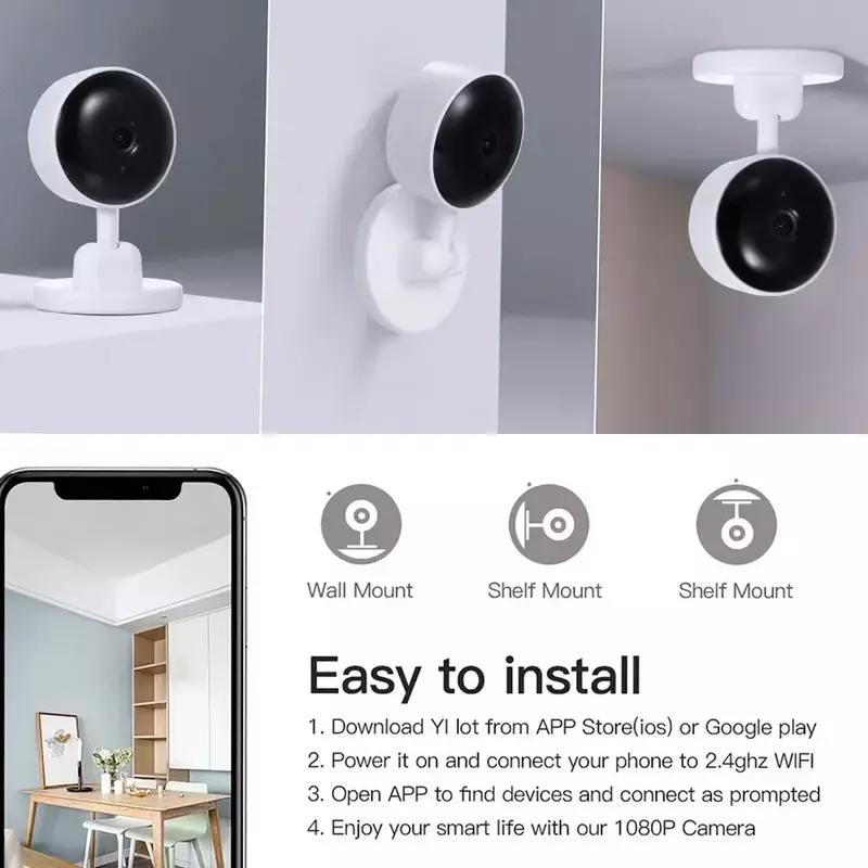 Tuya Wireless Camera Mini Baby Monitor Smart Life Home Security Two-Way Audio Motion Detection Infrared Night Vision IP Camera