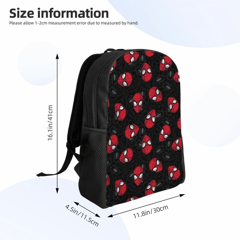 Ransel pola laba-laba kustom untuk pria wanita tas buku siswa sekolah kuliah cocok untuk Laptop 15 inci tas Spider Man