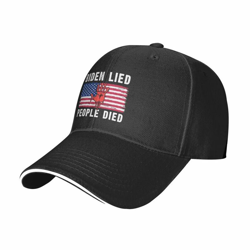 New Biden Lied People Died USA Flag Impeach biden now Baseball Cap Kids Hat Anime Hat Men's Hats Women's