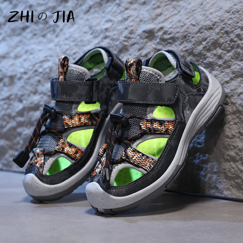 New Summer Children's Sandals Mesh Breathable Shoes Outdoor Mountaineering Tourism Shoes Boys Anti slip Sneaker Beach Sandals