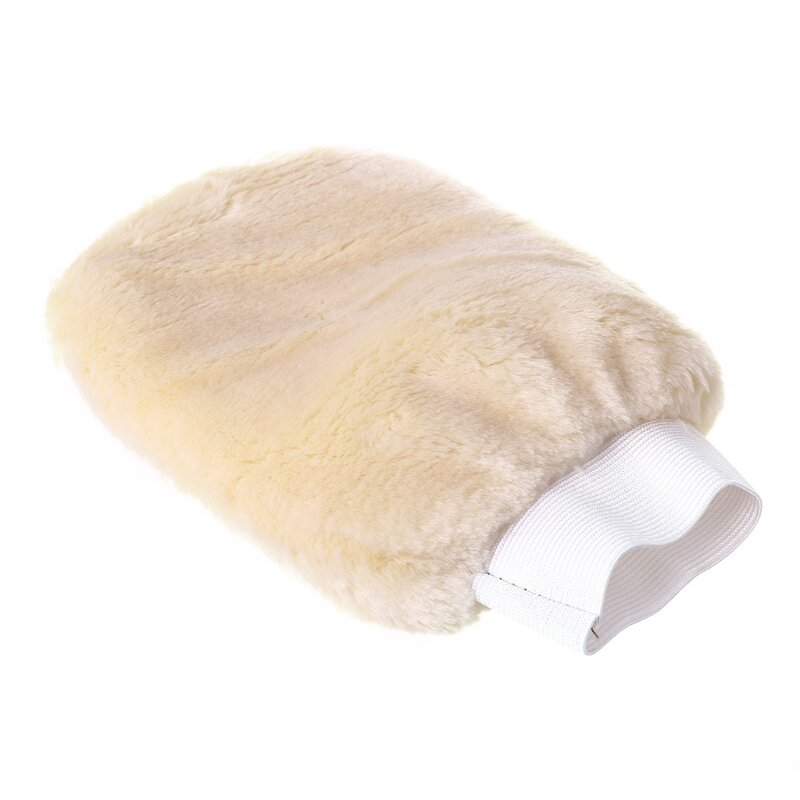 Guante esponja para cuidado del coche, guante lana oveja sin arañazos, cepillo manopla para lavado automotriz sin