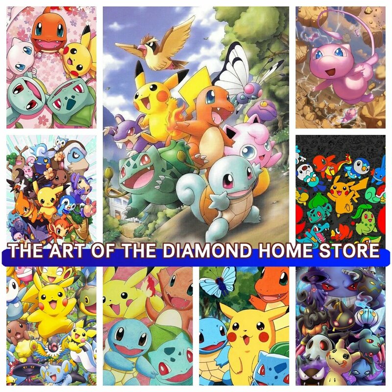 Pokemon Pikachu 5D AB pittura diamante simpatico cartone animato 2024 nuovi arrivi Kit punto croce mosaico ricamo decorazioni per la casa regalo per bambini